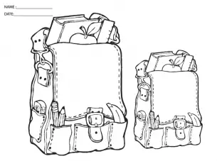 Printable School Bags Coloring Sheets