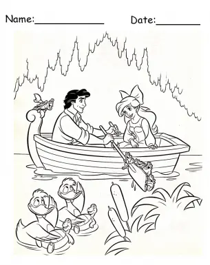 Prince Eric And Ariel Disney Printable Coloring Pages