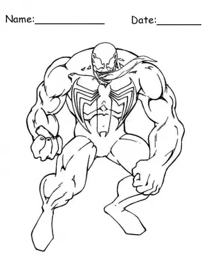 Bulky Venom Spiderman Printable Coloring Pages