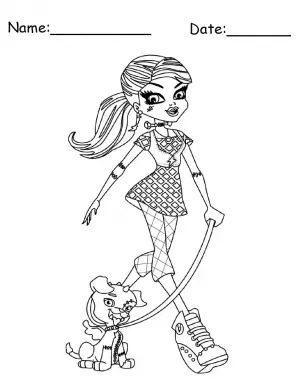 clawdeen monster high coloring pages