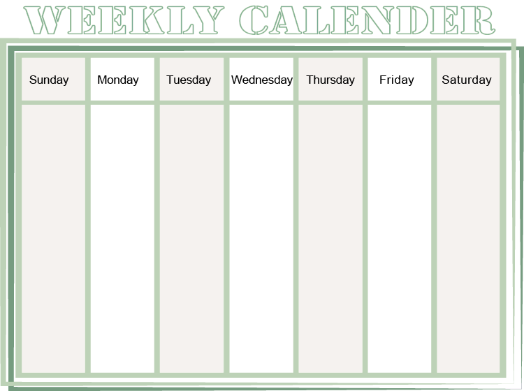 free printable weekly calendars