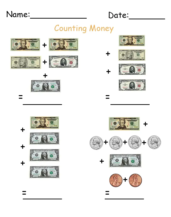 Free Printable Money Worksheets