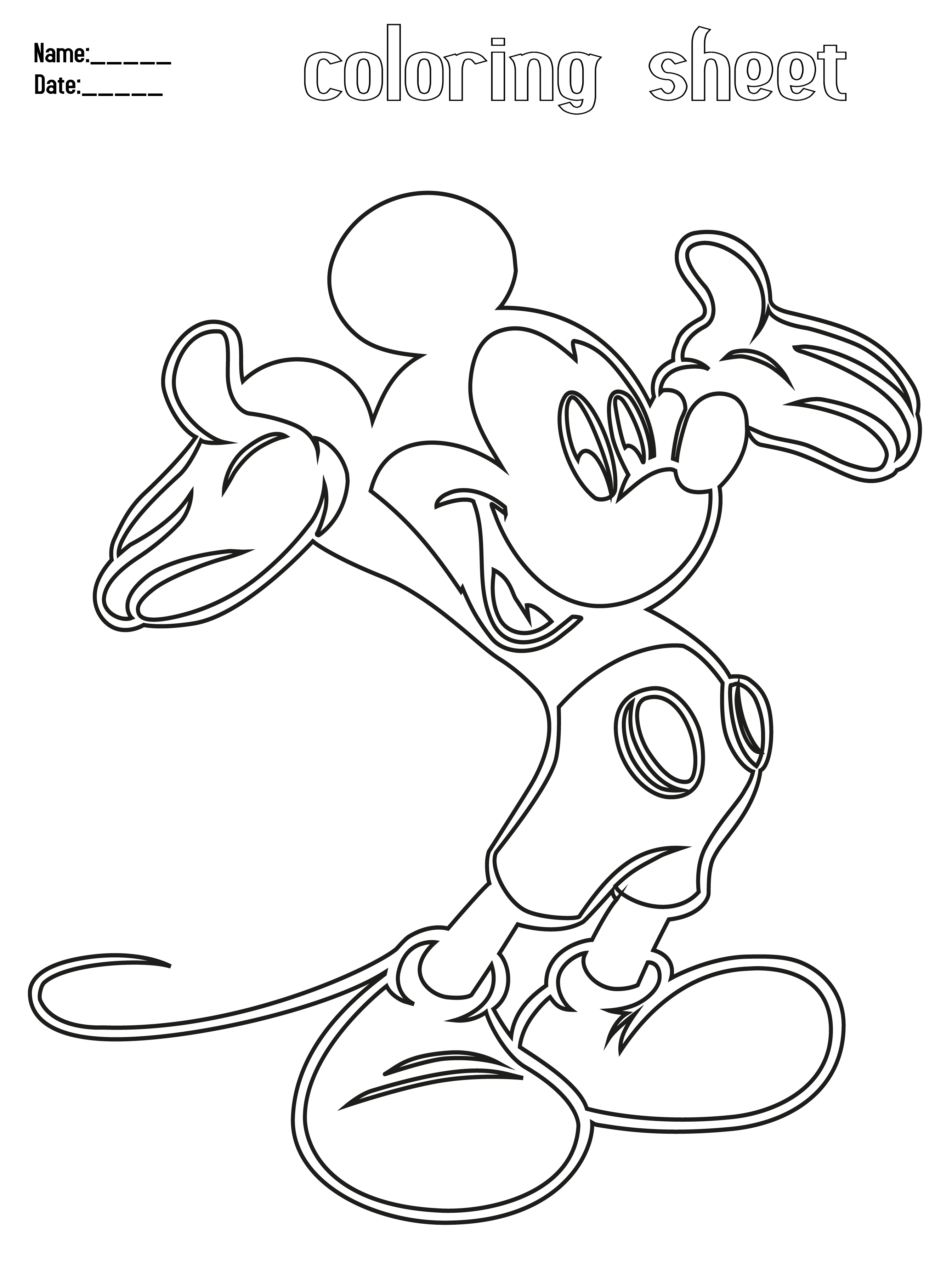 mickey mouse printable coloring sheets