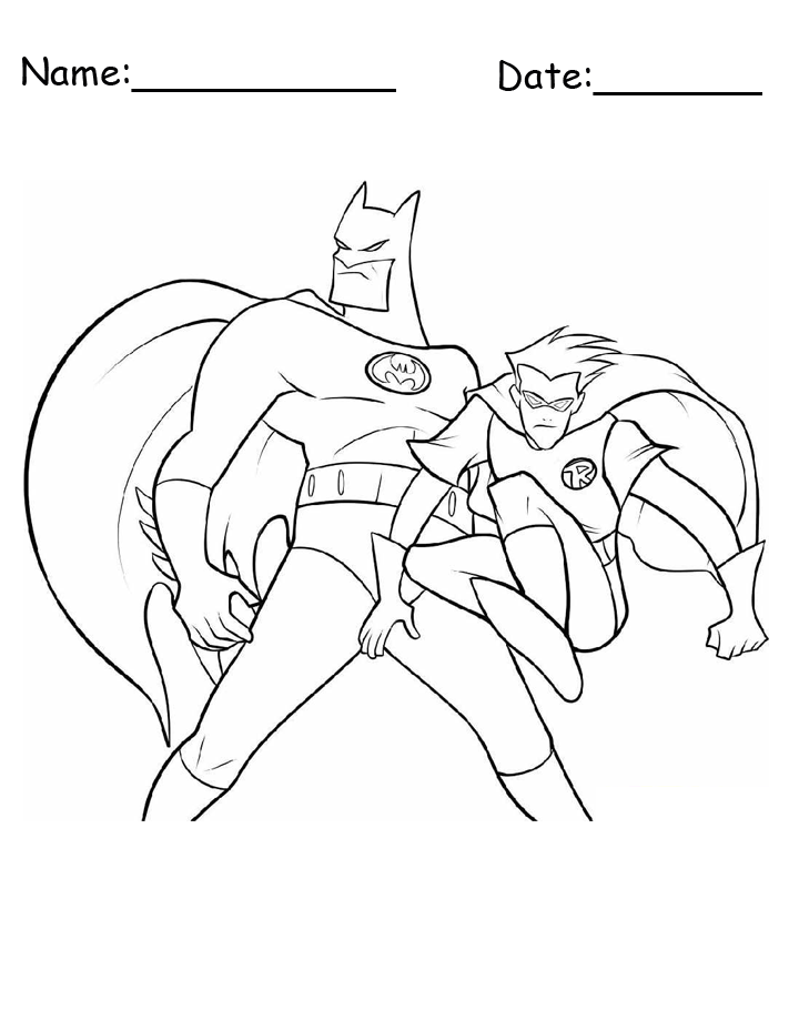 batman and robin coloring pages for kids