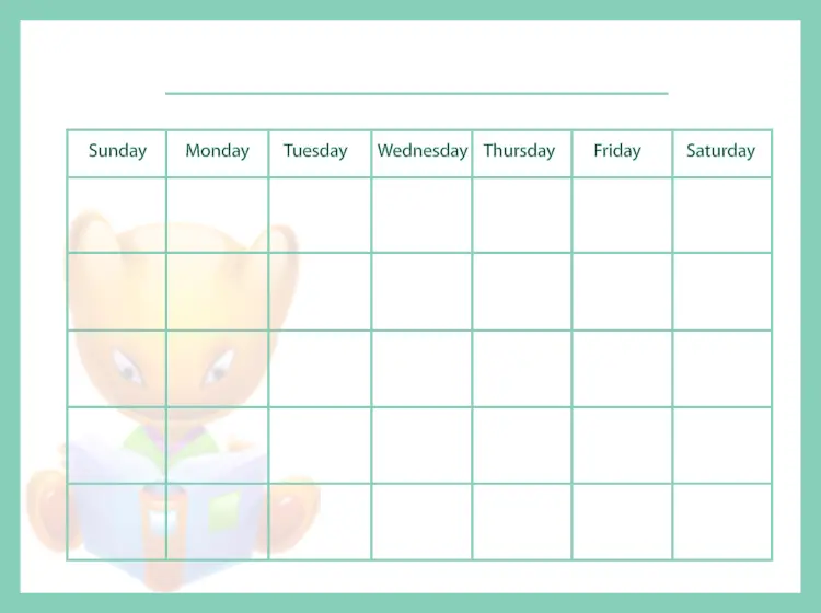 free printable blank calendars