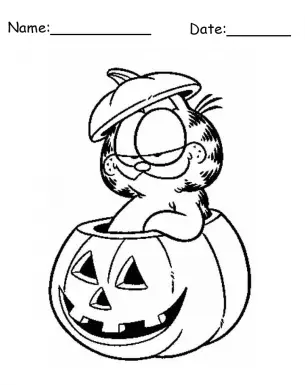 garfield halloween printable coloring pages