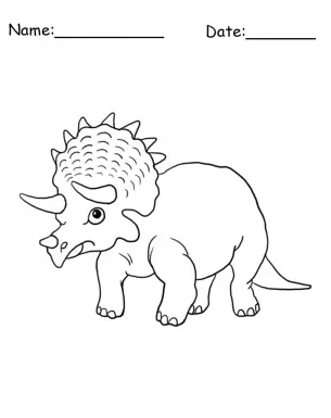 Triceratops Dinosaur Coloring Sheet