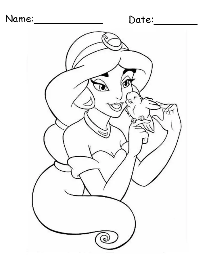 Free Free 299 Free Printable Princess Jasmine Coloring Pages SVG PNG EPS DXF File