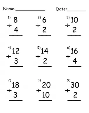 Printable Division Math Worksheets