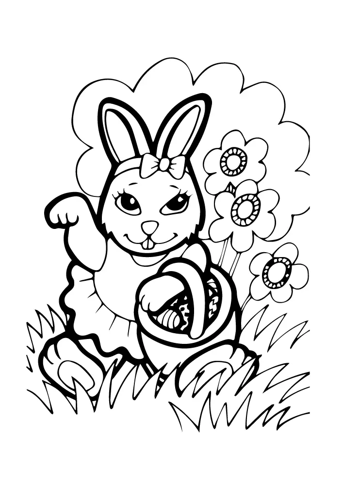 Egg Hunt Surprise Easter Printable Coloring Pages