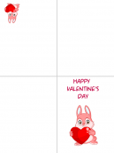 Printable Bunny Happy Valentine's Day Cards