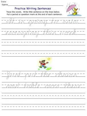 Printable Word Practice Worksheets