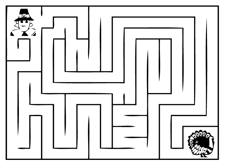 printable turkey maze games