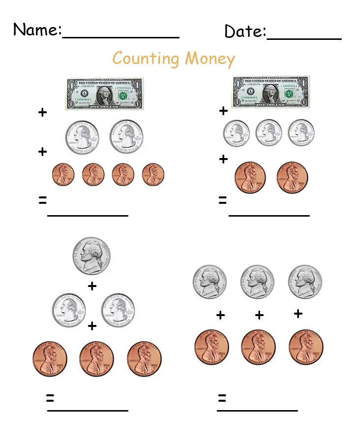 Counting Money Math Worksheet Elementary Math Worksheet How Much 