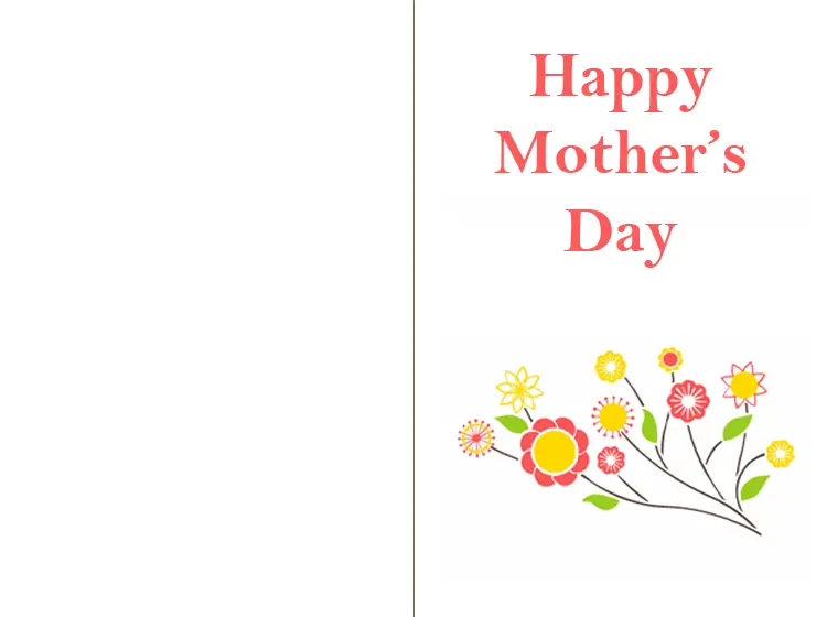 Printable Floral Mothers Day Card