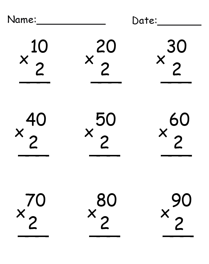 Math Multiplication Worksheet