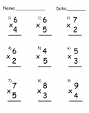 Single Digit Multiplication Printable Worksheets