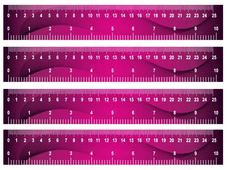 printable purple wave paper ruler