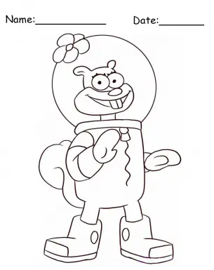 Sandy Cheeks SpongeBob Printable Coloring Pages