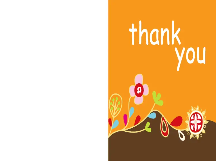 Printable Orange Thank You Cards