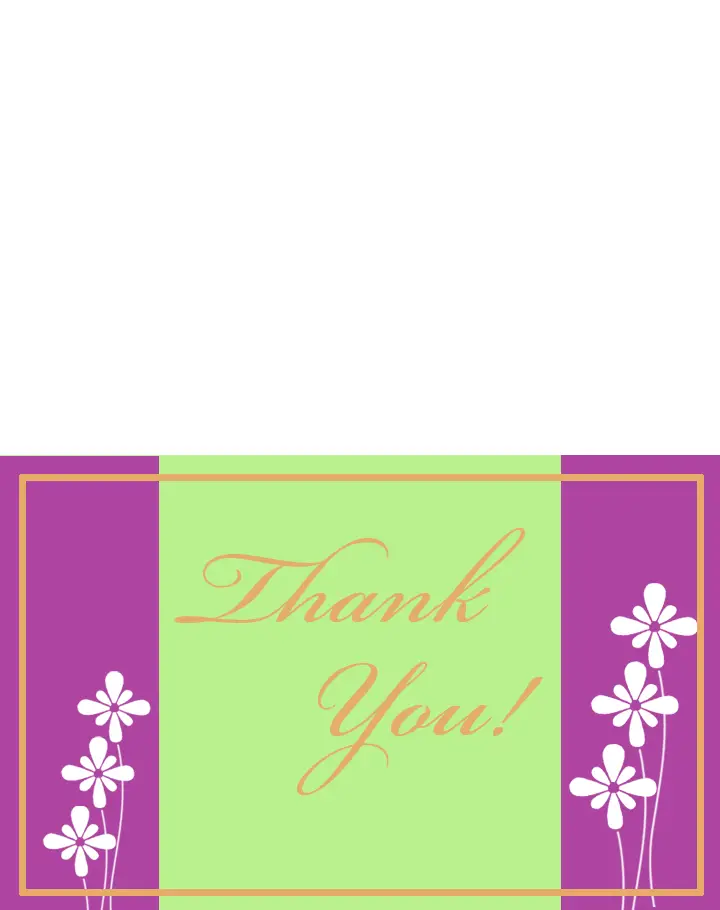 Printable White Flower Thank You Cards