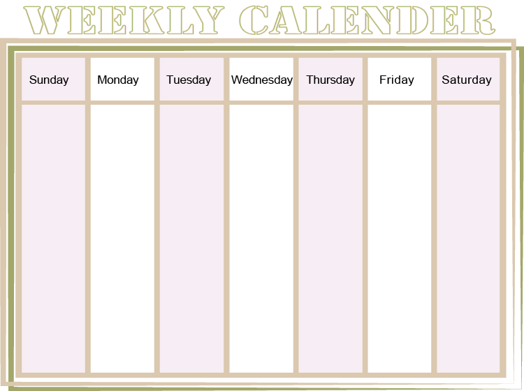 Printable Brown Weekly Calendar