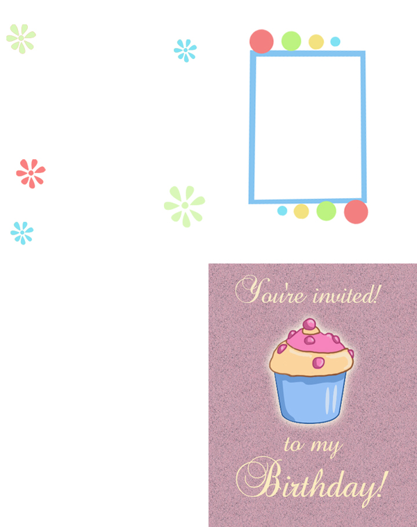 Printable Cupcake Birthday Invitations