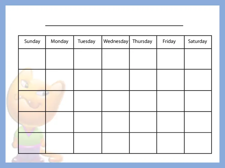 printable blank calendars