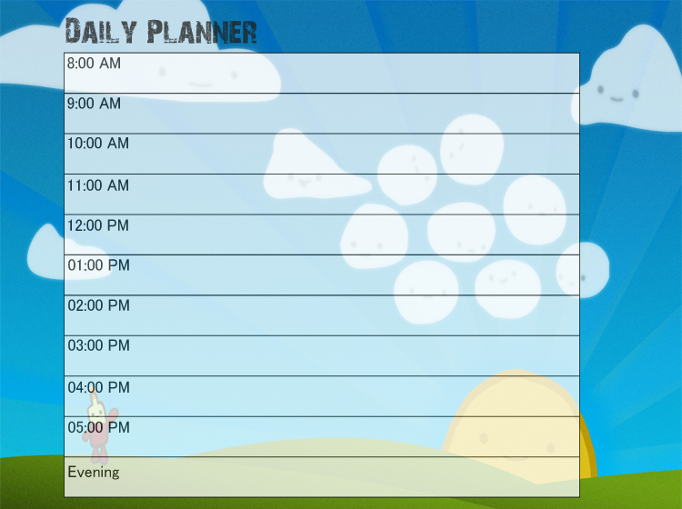 Cloud Daily Planner Printable Calendars