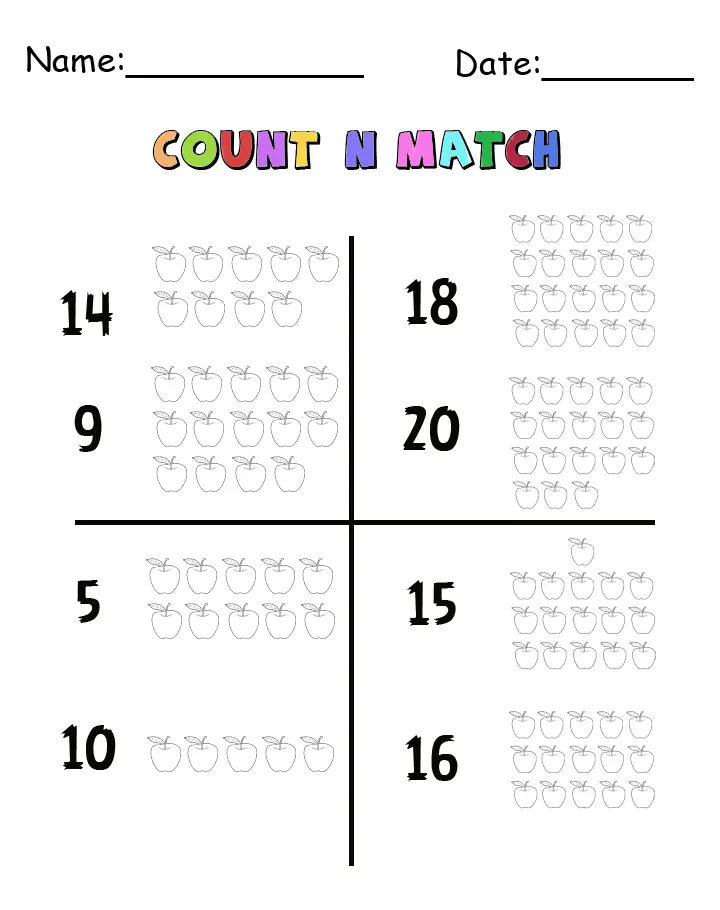 Apples Count N Match Cool Math Printable Games