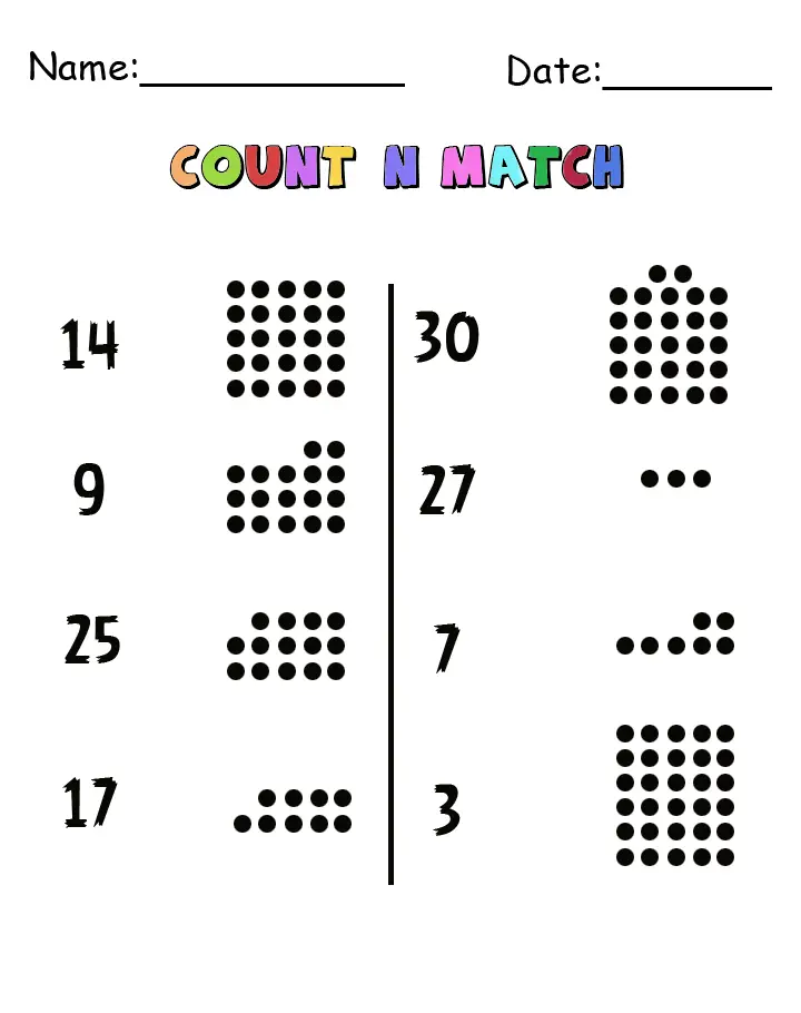 Circles Count N Match Cool Math Printable Games