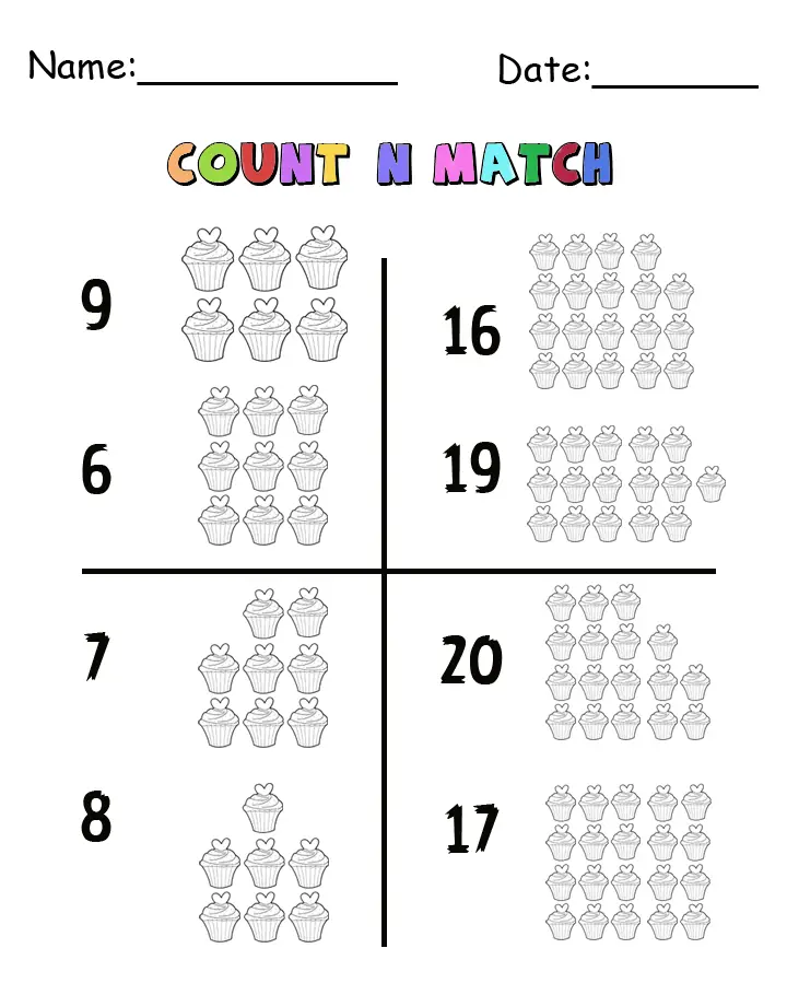 Cupcakes Count N Match Cool Math Printable Games