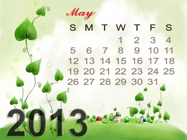 Printable May 2013 Calendars