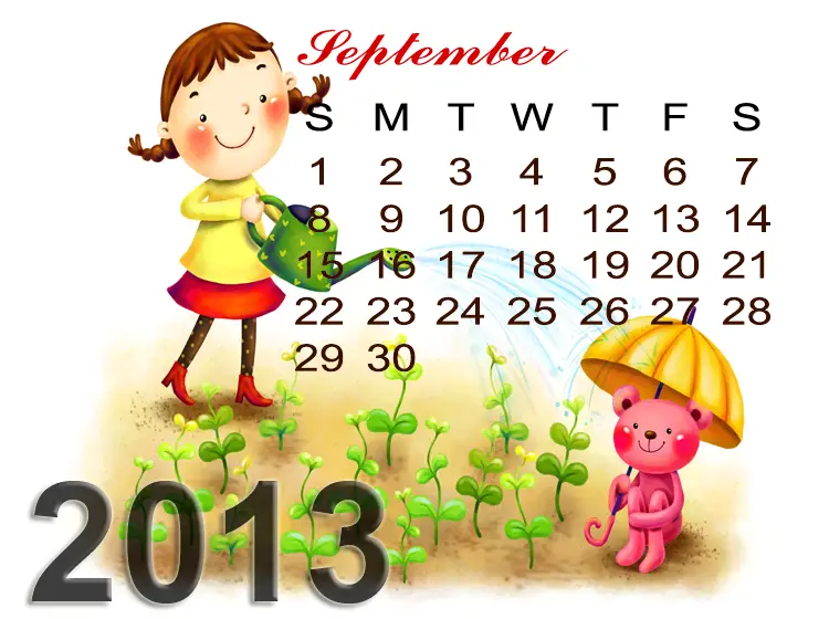 Printable Monthly September Calendars