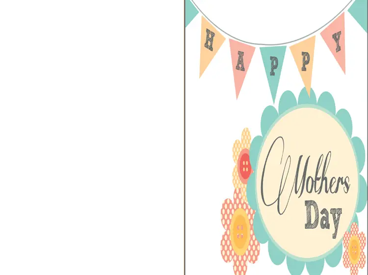 Printable Bunting Mothers Day Card