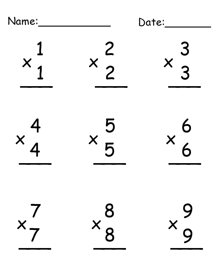 printable multiplication worksheet