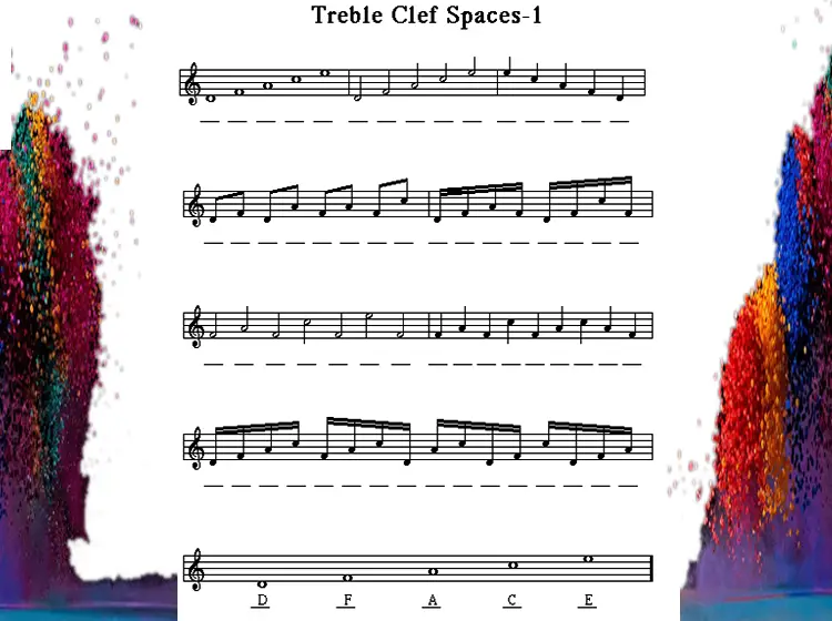 Treble Clef Spaces Piano Music 4026