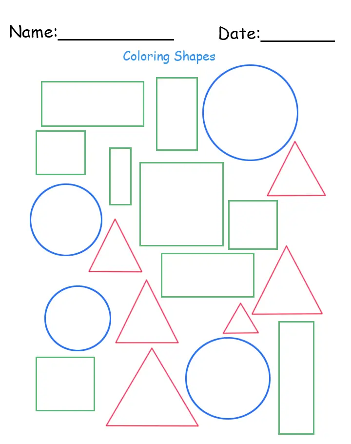 free printable different shapes worksheet