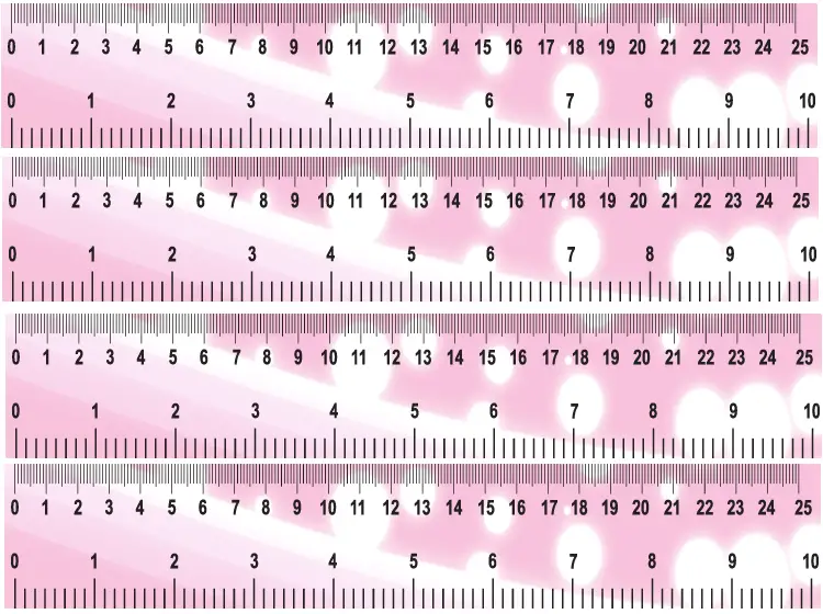 pink bubbles printable ruler