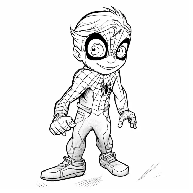 Leaping Spiderman Coloring Pages