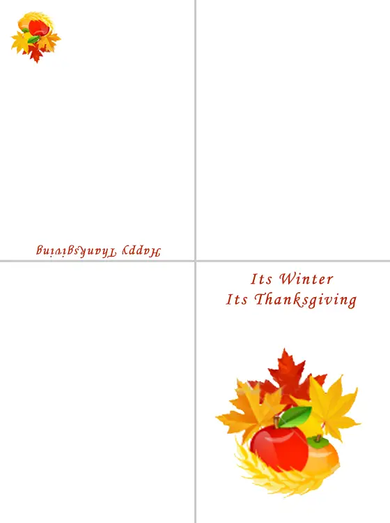 Printable Thanksgiving Cards