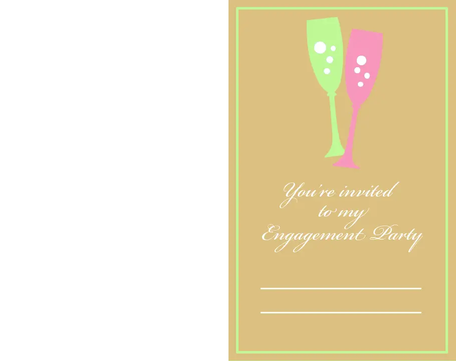 Champagne Flute Engagement Party Printable Invitations