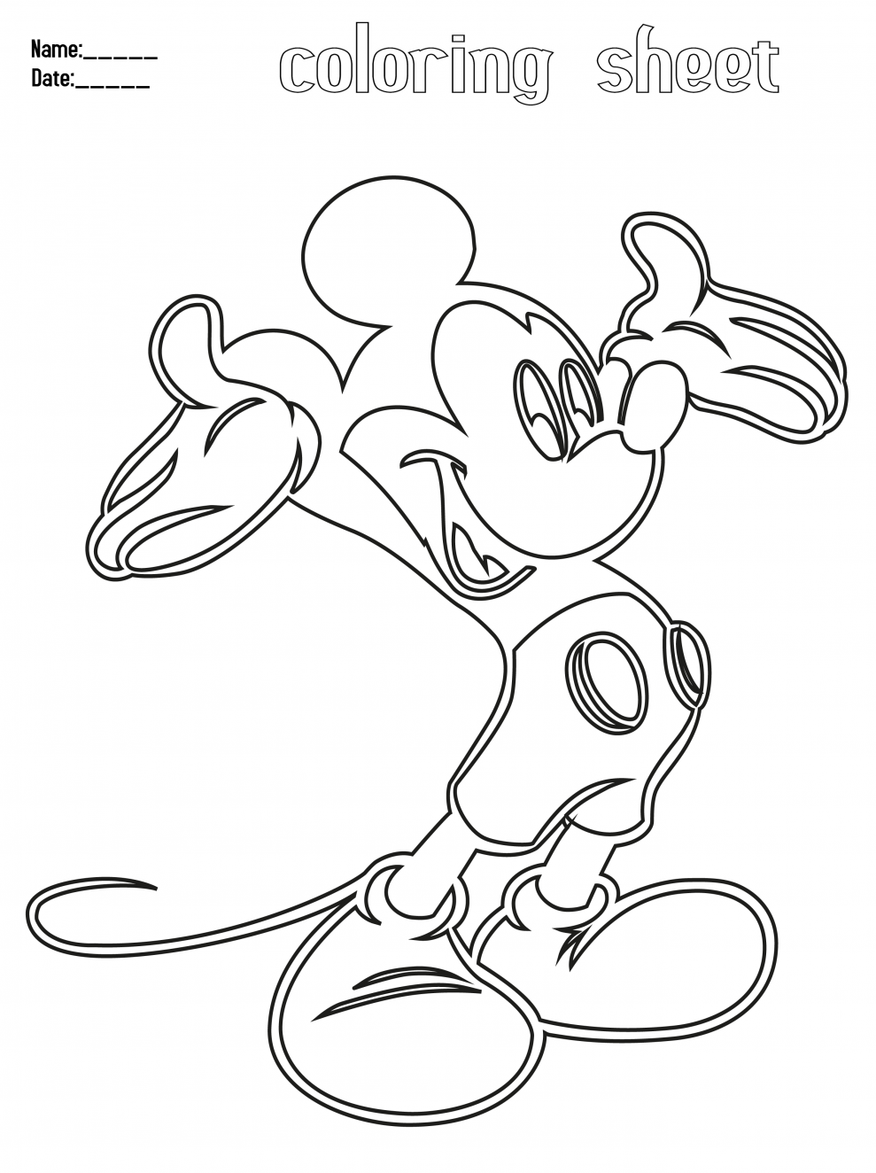 Mickey Mouse Printable Coloring Sheets