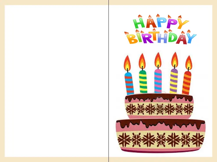 Printable Birthday Cake Card