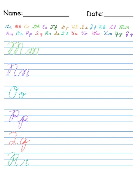 printable trace the letters cursive worksheets