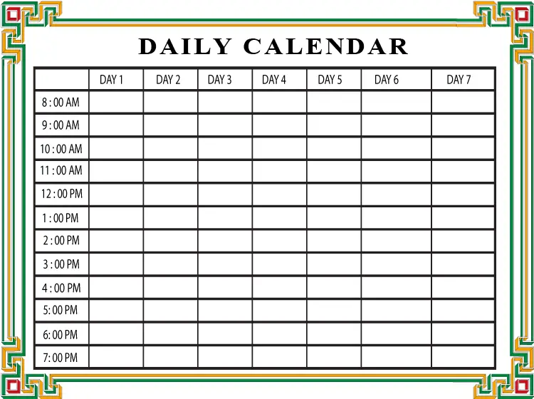 Printable Squares Daily Calendars