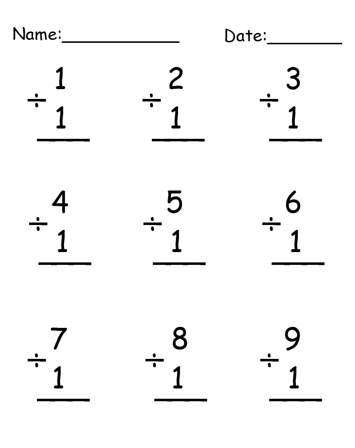 Division Worksheet