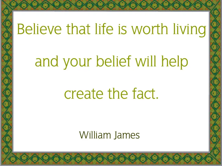 William James Green Border Printable Life Quotes