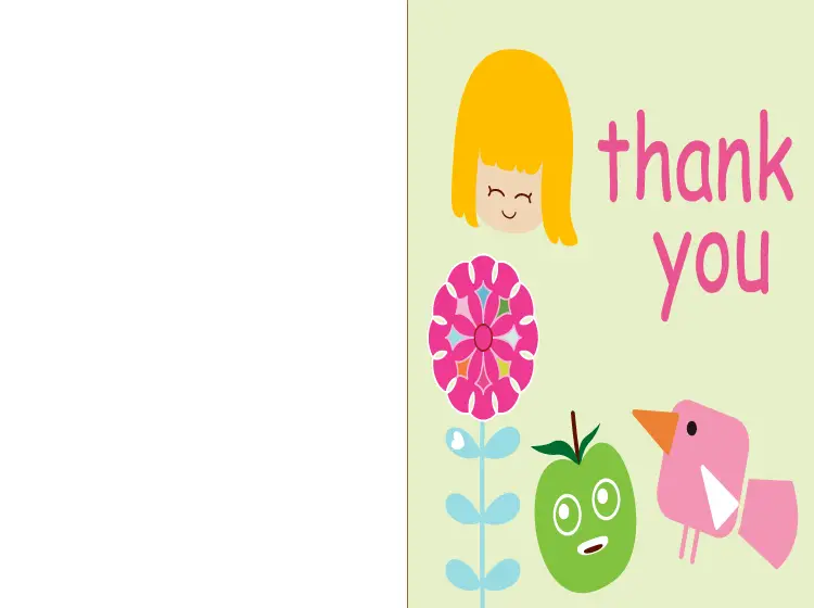 Girl Thank You Card