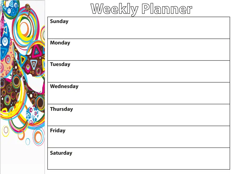 Printable Modern Art Weekly Calendars